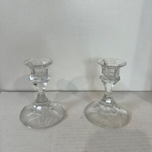 glass Candlestick‎ Holders Set Elegant Home Decor Tabletop Accents